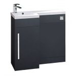 Lili 900mm Floorstanding Vanity Unit, Basin & WC Run Left Hand - Graphite Grey (13325)