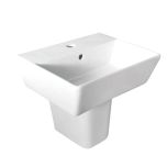 Linea Square 1 Tap Hole Basin & Semi Pedestal - 550mm (10817)