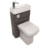 Baltimore 500mm 2-in 1 Square Toilet & Basin Combo Pack - Graphite Oak/Chrome (16413)