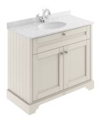 Hudson Reed Old London 1000mm Vanity Unit, White Marbletop & 1 Tap Hole Basin - Timeless Sand LOF478 (8564)