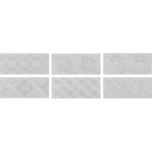 Roca Maiolica Tender Gray Deco 11 x 25cm Ceramic Wall Tile - 1.045sqm perbox (3085)