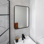 Noir 700mm x 500mm Plain Black Frame Mirror (11854)