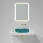 Brushed Brass 700mm x 500mm Backlit Mirror with Colour Change