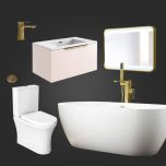 Complete Luxury Brass Bathroom Suite - Pink (15852)