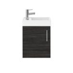 Minuto 400mm Wall Mounted Cloakroom Vanity Unit & Basin - Hacienda Black (10628)