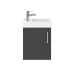 Minuto 400mm Wall Mounted Cloakroom Vanity Unit & Basin - Gloss Grey (10626)