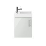 Minuto 400mm Wall Mounted Cloakroom Vanity Unit & Basin - Gloss Grey Mist (10627)