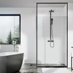 Kiimat Noir Extendable 1000mm Wetroom Panel & Black Frame (10416)