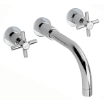Hudson Reed Tec Crosshead 3 Hole Wall Mounted Basin Mixer TEX317 (1822)