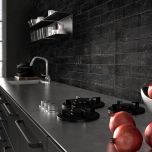 Norai Black Matt 7.5 x 30cm White Body Wall Tile - 0.5sqm perbox (3191)