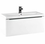 Muro Noir 800mm Wall Mounted Vanity Unit & Basin - Gloss White (10008)