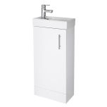 Minuto 400mm Floorstanding Cloakroom Vanity Unit & Basin - Gloss White (10625)