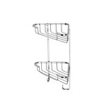Croydex Stainless Steel Medium Two Tier Corner Basket (12812)