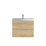 Hudson Reed Quartet 720mm Wall Mounted Vanity Unit & Basin - Natural Oak QUA008 (8224)