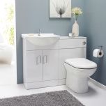 Nuie Saturn Floorstanding Furniture Pack with Round Basin - Gloss White (10021)