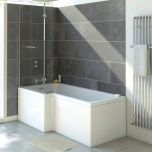 Moods Bathrooms to Love Solarna L-Shape 1700 x 700mm Shower Bath inc. Screen - Left Hand (13359)
