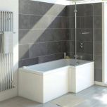 Moods Bathrooms to Love Solarna L-Shape 1500 x 700mm Shower Bath inc. Screen - Right Hand (12241)
