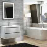 Synergy Linea 800mm Wall Mounted Vanity Unit & Basin - Gloss White (7762)