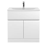 Hudson Reed Urban 800mm Floorstanding Vanity Unit & Curved Basin - Satin White URB105G (13086)