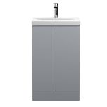 Hudson Reed Urban 500mm Floorstanding Vanity Unit & Mid-Edged Basin - Satin Grey URB207A (13016)