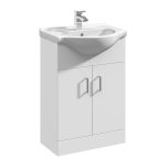 Verona 550mm Floorstanding Vanity Unit & Basin - Gloss White (7936)