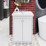 Victoriana 650mm Traditional Vanity Unit & Basin - Chalk White (13295)