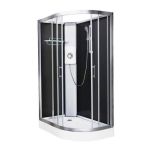 Vidalux Pure Electric 1200mm Shower Cabin Left Hand Black - Lux White 8.5KW (11590)