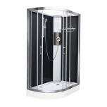Vidalux Pure Electric 1200mm Shower Cabin Right Hand Black - Lux Black 9.5KW (11607)