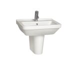 Vitra S50 Square 60cm Cloakroom Basin with Semi Pedestal (1395)