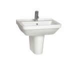 Vitra S50 Square 45cm Cloakroom Basin with Semi Pedestal (1391)