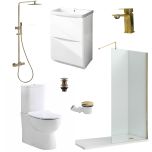 Walk In Shower Complete Suite Pack - Brushed Brass (15914)