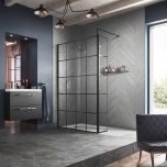 Hudson Reed 1000mm Framed Wetroom Screen - Matt Black WRSF10 (10309)