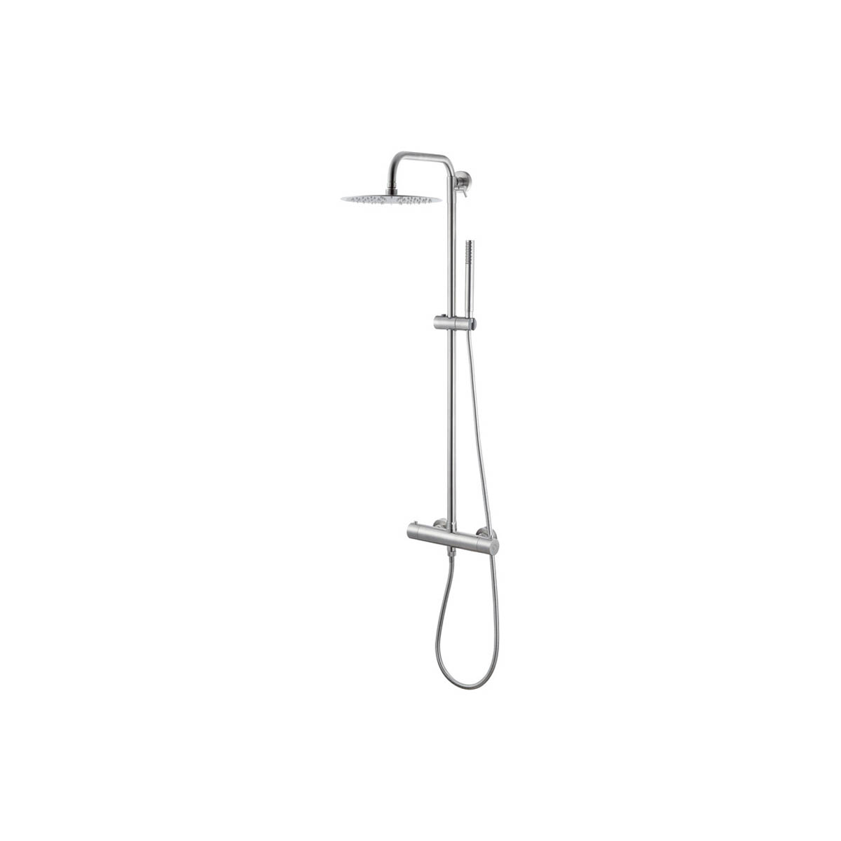 Vema Thermostatic Shower Column w/Fixed Head & Riser St/Steel Bathshack