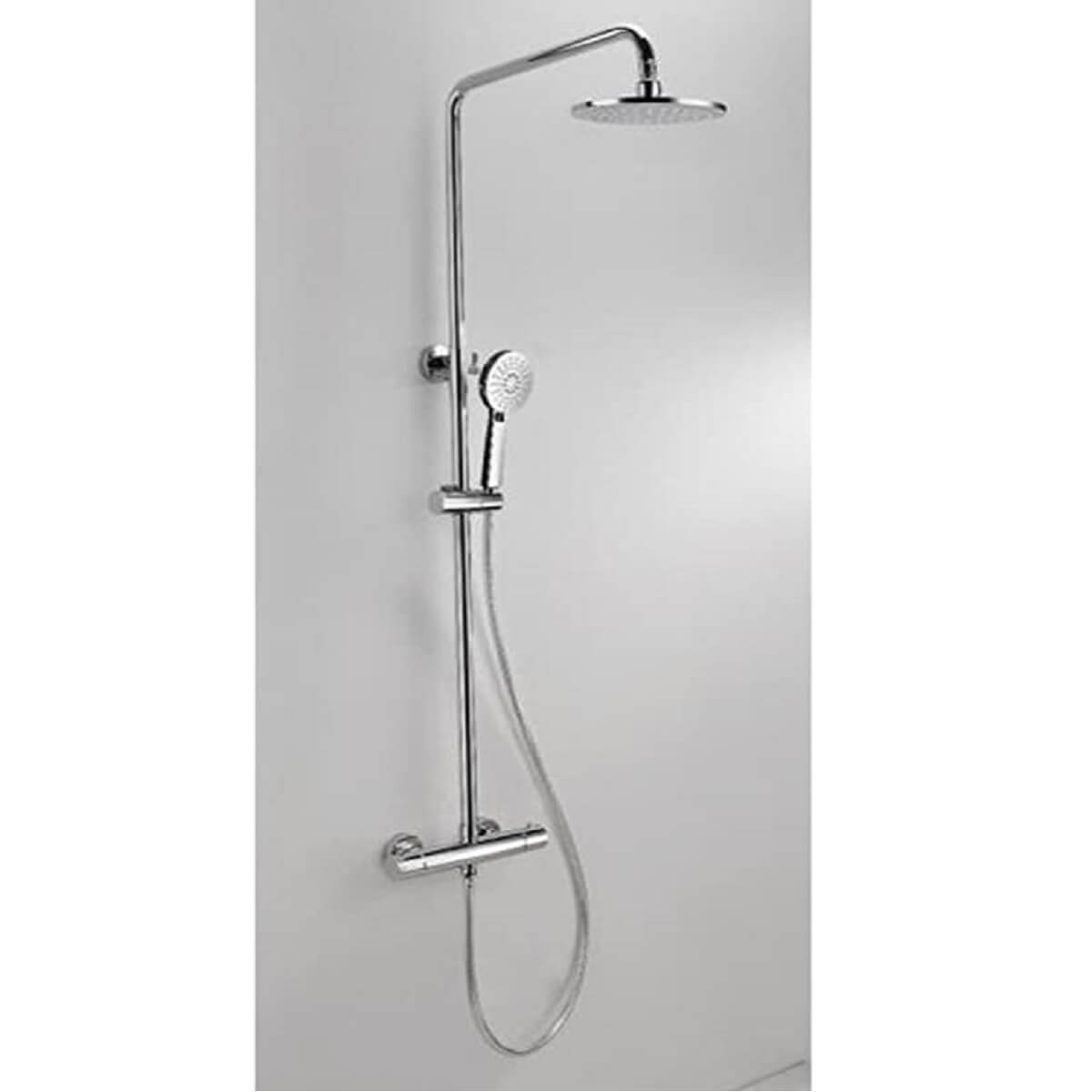 Kurva Thermostatic Rain Shower with Rigid Riser Rail Kit (19854)