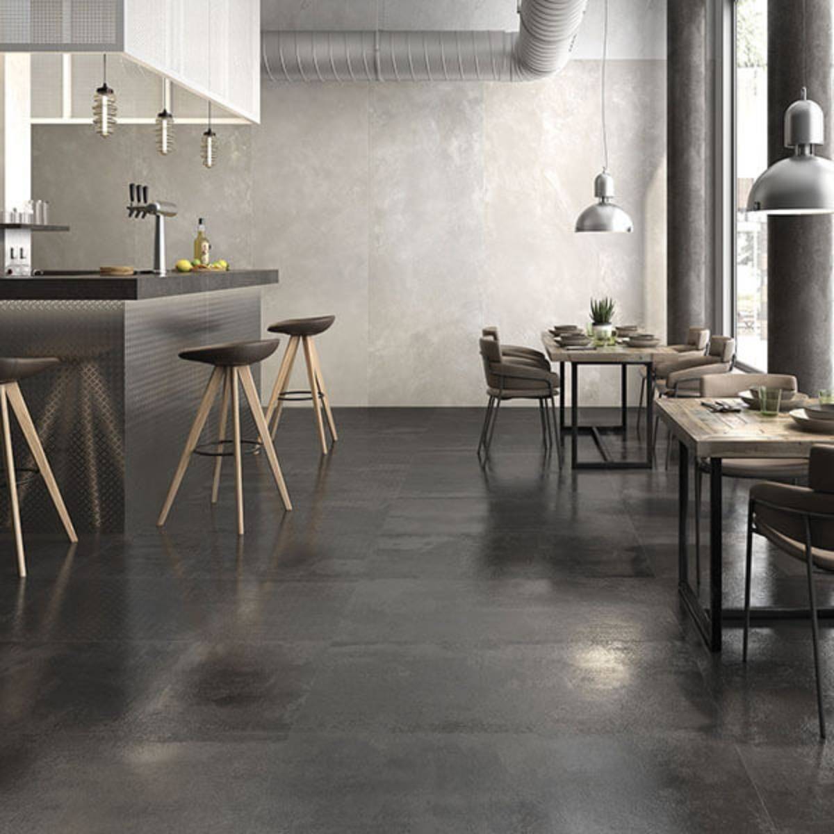 Oxide Plain Rectified 60.7 x 120.7cm Porcelain Tile - 1.47sqm per box (3194) Grey ITT | Bathshack