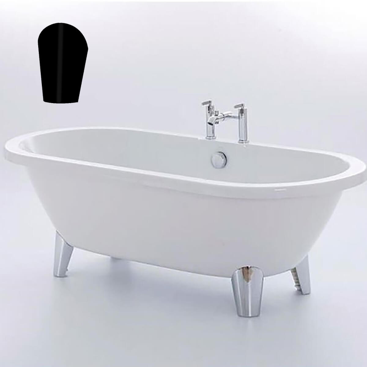 Viktor Benson Arc Flat Top Freestanding Bath with Modern Black Feet (11251)