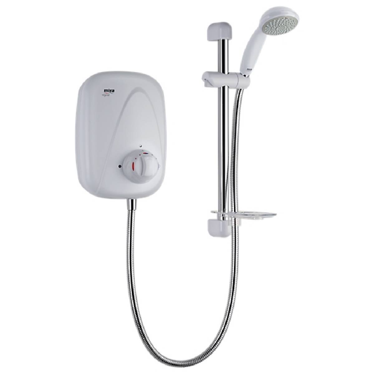 Mira Vigour Manual Power Shower - White/Chrome (4217)