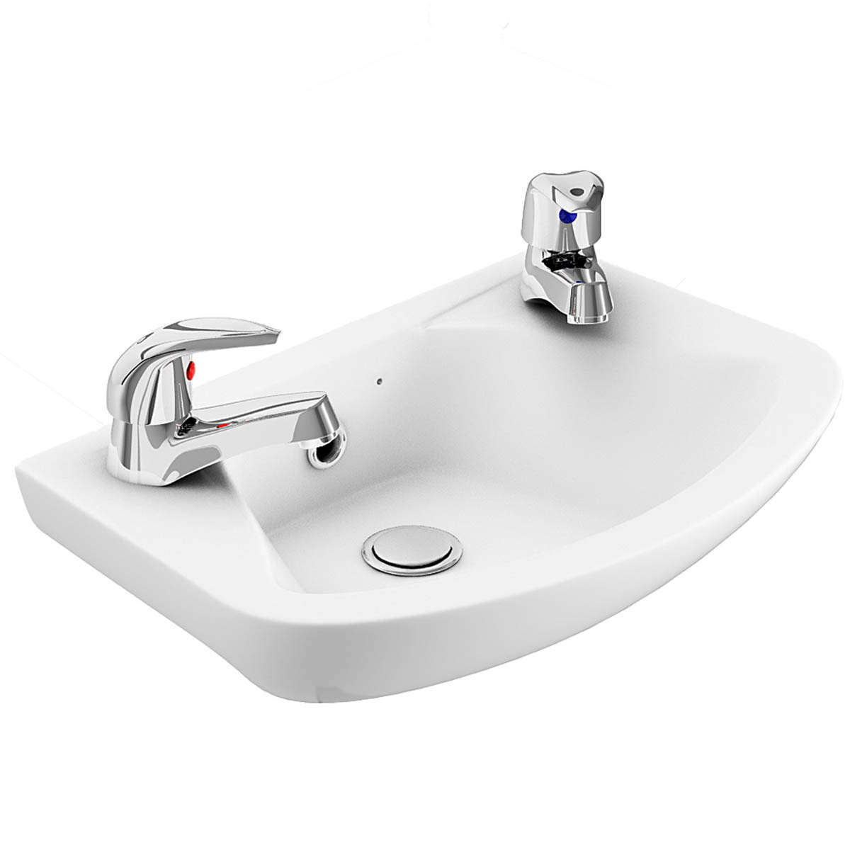 Arley 2 Tap Holes 360mm Wall Basin In A Box (Including Brackets)