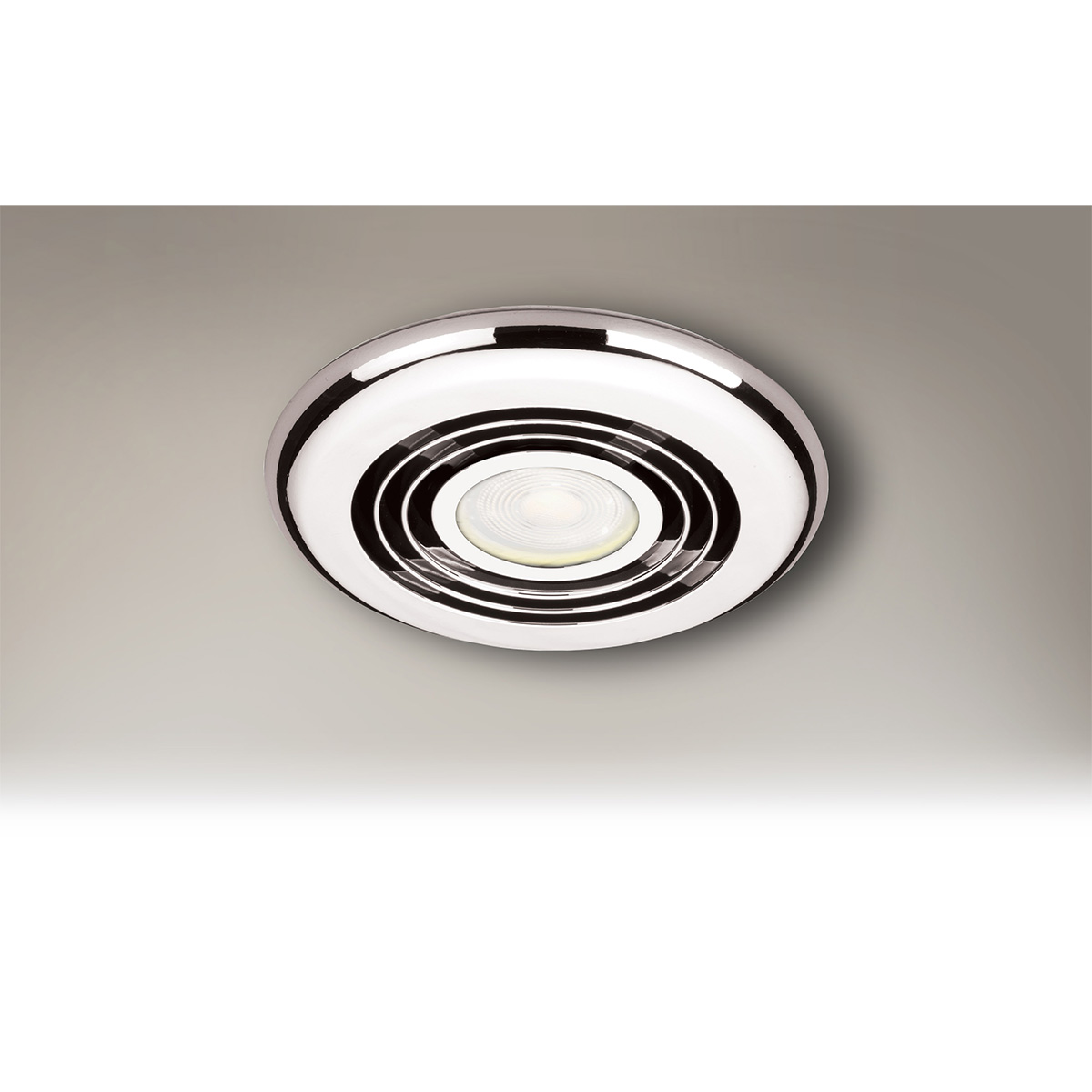 Flux Wet Room Inline Fan in Chrome - Cool White LED