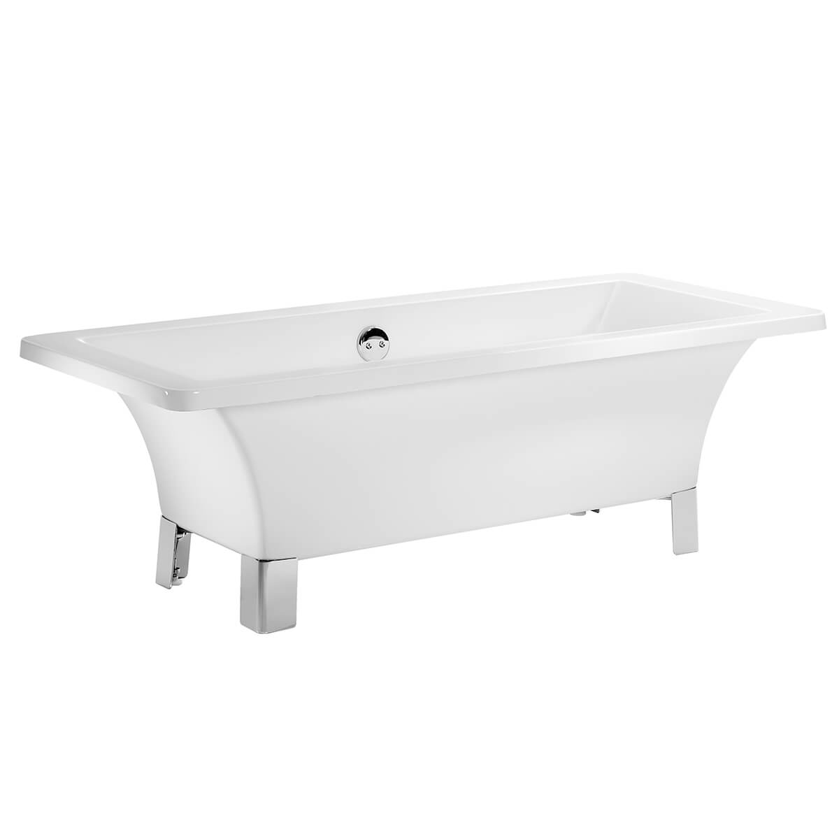 Viktor Benson Linea Flat Top Freestanding Bath with Modern Chrome Feet (11255)