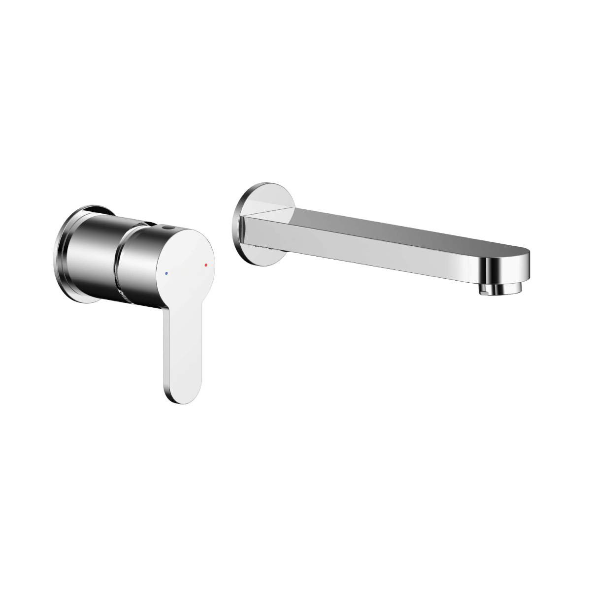 Nuie Arvan Wall Mounted 2 Hole Basin Mixer with Plate ARV381 (13527)