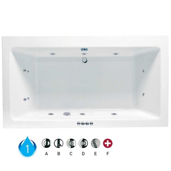 Phoenix Rectangularo No.7 1800 x 1000mm Double Ended Amanzonite Bath with Whirlpool System 1 - 8159 Image