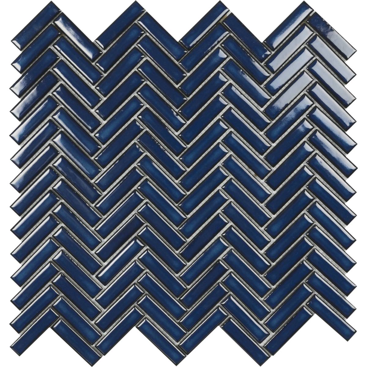Chevron Blue Gloss 28.3 x 27.7cm Mosaic Sheet (12055)