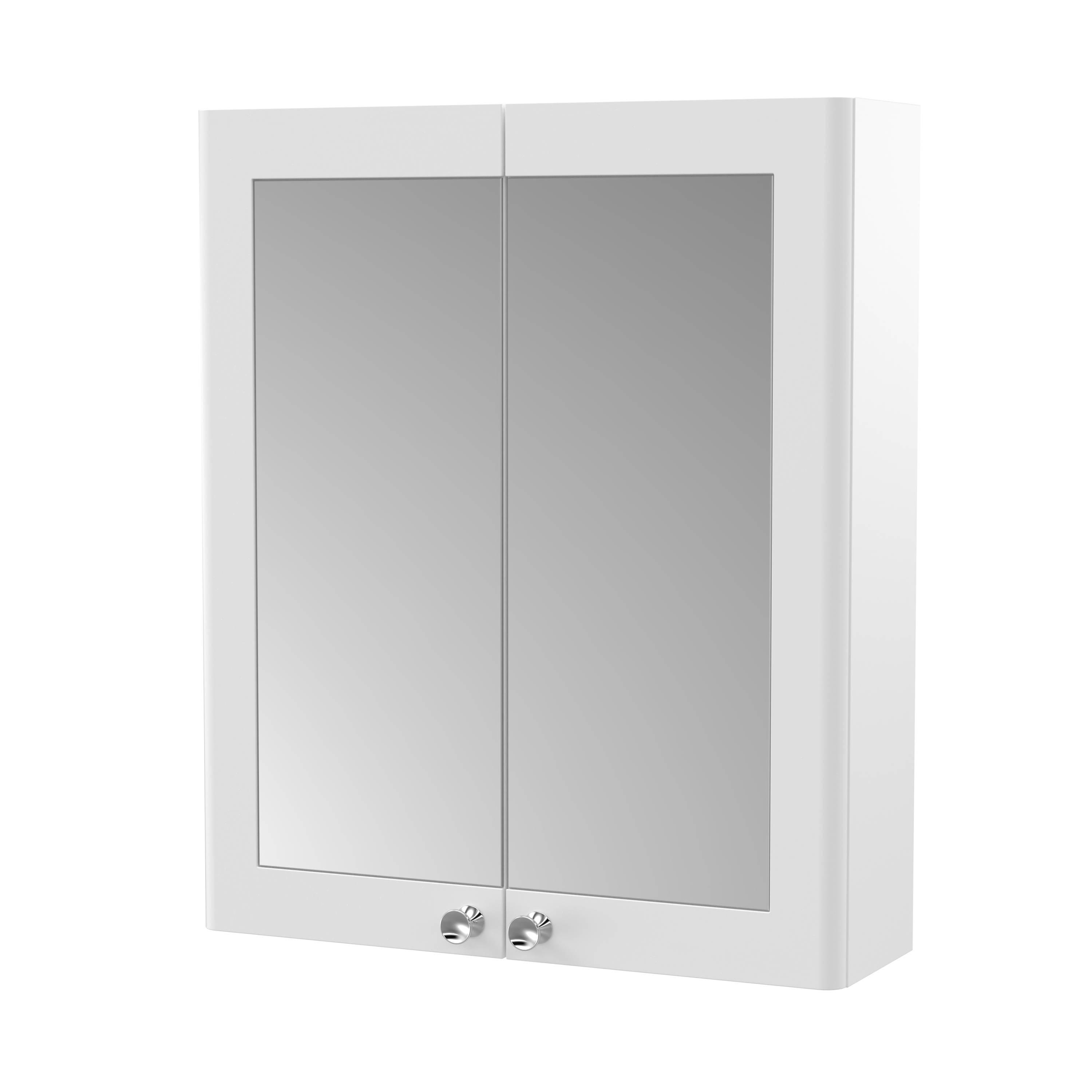 Nuie 600mm White Double Door Mirror Cabinet
