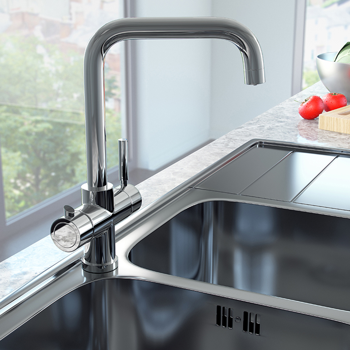 Eliseo Ricci Instant Boiling Water Kitchen Tap - Chrome (12607)