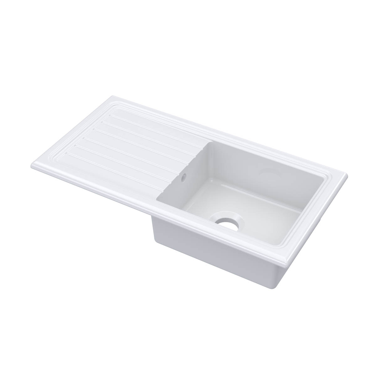 Nuie 1010x525mm 1 Bowl Inset Sink - White (20306)