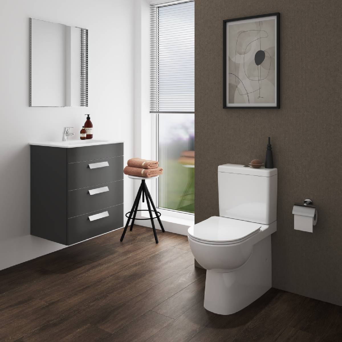 Roca Debba Comfort Height Close Coupled Toilet & Standard Seat (15660)