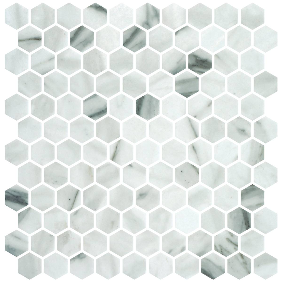 Hex Calacatta Matte Non Slip 30.1 x 29.0cm Mosaic Sheet (11812)