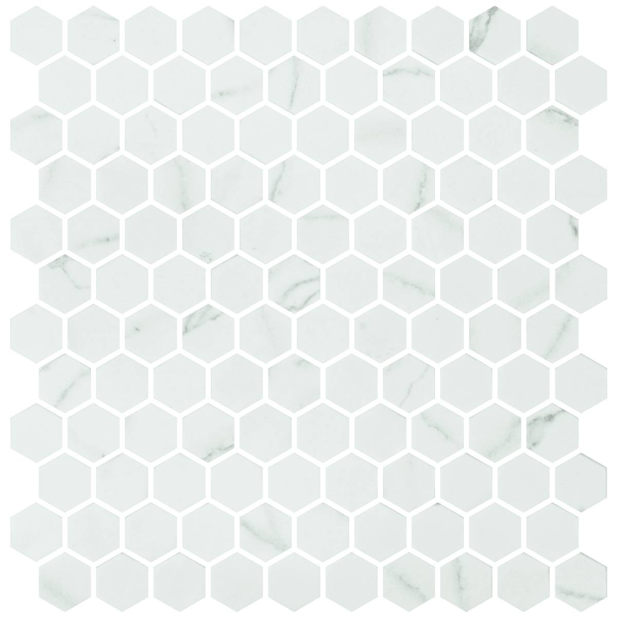 Hex Venato White Matte Non Slip 30.1 x 29.0cm Mosaic Sheet (11814)