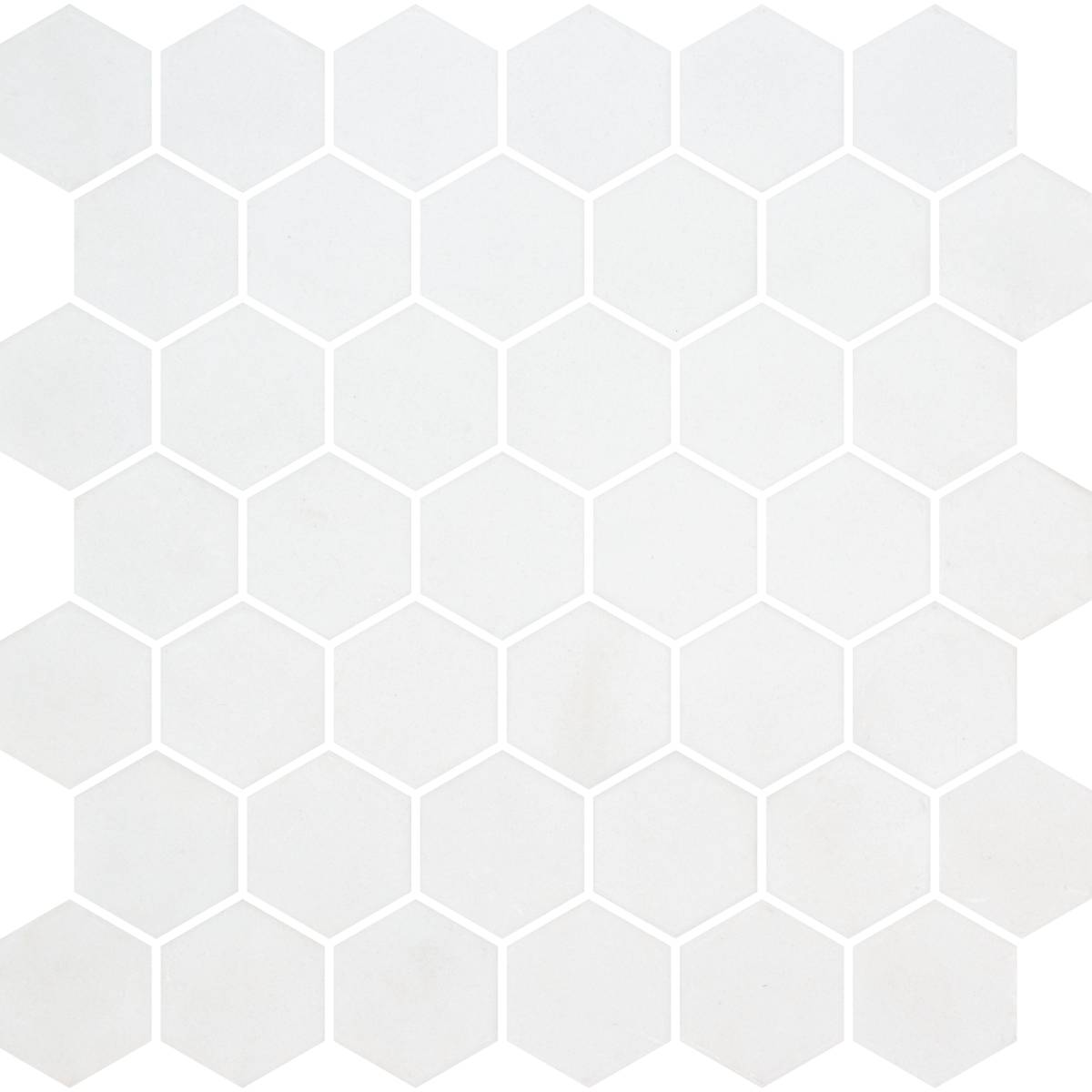 Hex XL Natureglass White Non Slip 28.6 x 28.4cm Mosaic Sheet (11793)